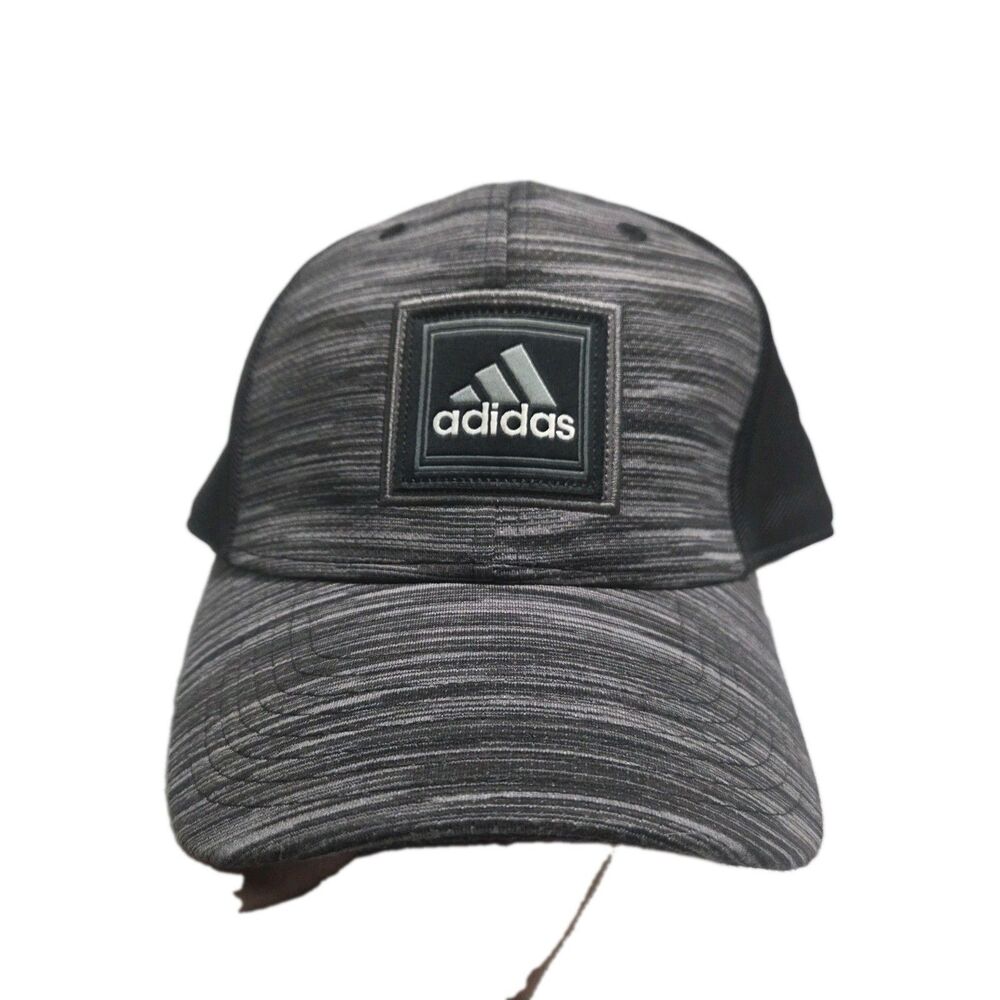 Adidas Climalite Hat Cap Black Grey Space Dye Mesh Trucker Athletic Golf